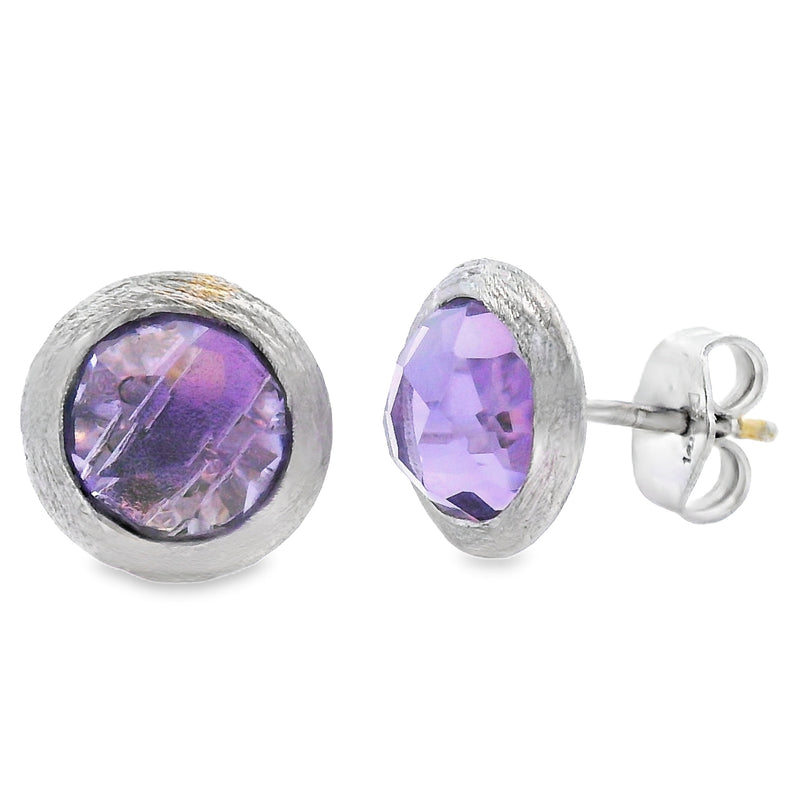 Bids.com 2.20ct Amethyst Earrings 14KT White Gold Earrings