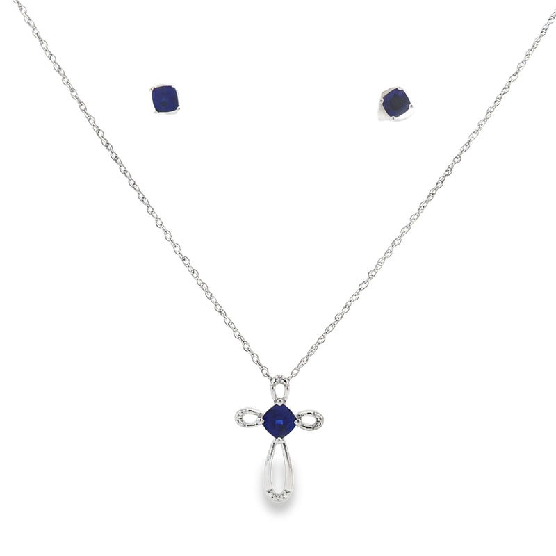 Bids.com Created Sapphire Jewelry sets Sterling Silver Jewelry Sets