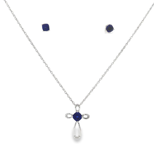 Bids.com Created Sapphire Jewelry sets Sterling Silver Jewelry Sets