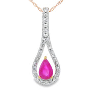 Bids.com .48ct Ruby Diamond Fashion Pendants 10KT Yellow Gold Pendants