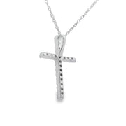 Bids.com .10ct Diamond Cross Religious Pendant 14KT White Gold Pendants