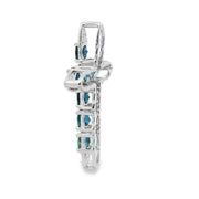 Bids.com 1.68ct Sapphire Cross Religious Pendant 14KT White Gold Pendants