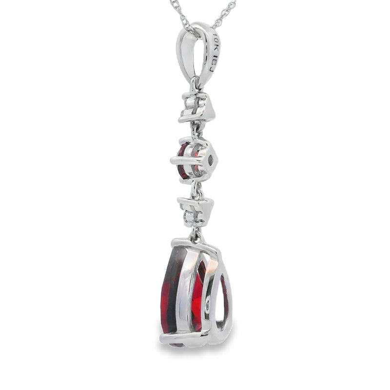 Bids.com 2.25ct Garnet Diamond Fashion Pendants 14KT White Gold Pendants