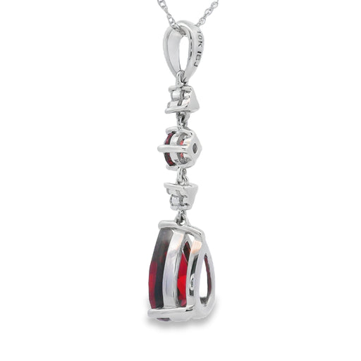 Bids.com 2.25ct Garnet Diamond Fashion Pendants 14KT White Gold Pendants