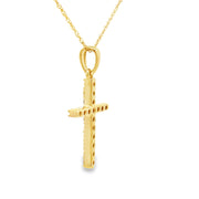 Bids.com .19ct Diamond Cross Religious Pendant 14KT Yellow Gold Pendants