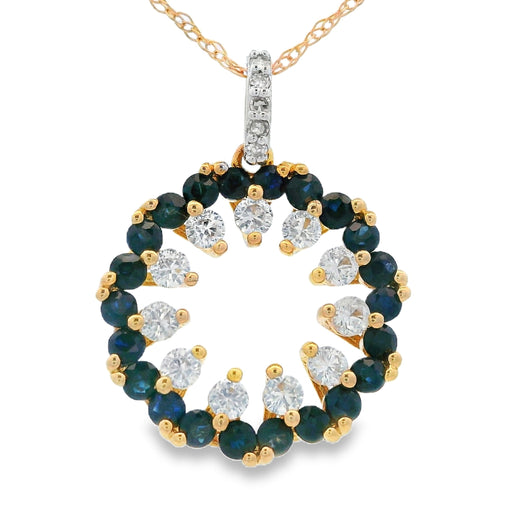 Bids.com .10ct Sapphire Fashion Pendants 10KT Yellow Gold Pendants