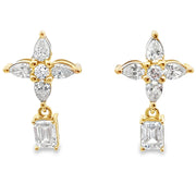 Bids.com Lab Grown Diamond Dangle Earrings 14KT Yellow Gold Earrings