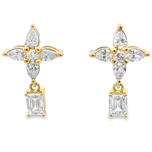 Bids.com Lab Grown Diamond Dangle Earrings 14KT Yellow Gold Earrings