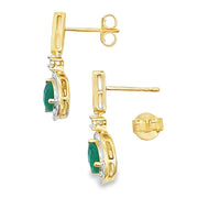 Bids.com Chalcedony Diamond Dangle Earrings 10KT Yellow Gold Earrings