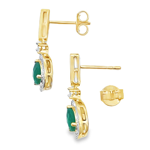 Bids.com Chalcedony Diamond Dangle Earrings 10KT Yellow Gold Earrings