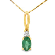 Bids.com .25ct Emerald Diamond Fashion Pendants 10KT Yellow Gold Pendants