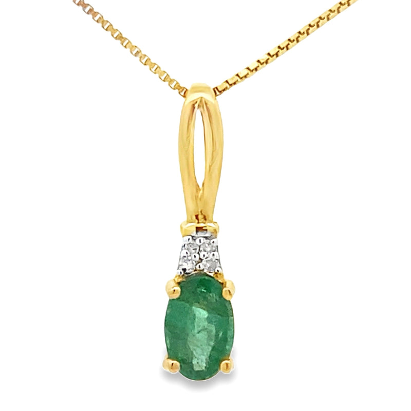 Bids.com .25ct Emerald Diamond Fashion Pendants 10KT Yellow Gold Pendants
