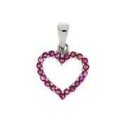 Bids.com .37ct Ruby Heart Love Pendant 10KT White Gold Pendants