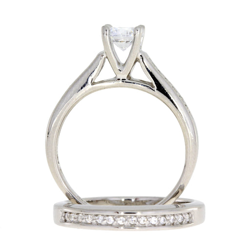 Bids.com Cubic Zirconia CZ SS Bridal Sterling Silver Rings