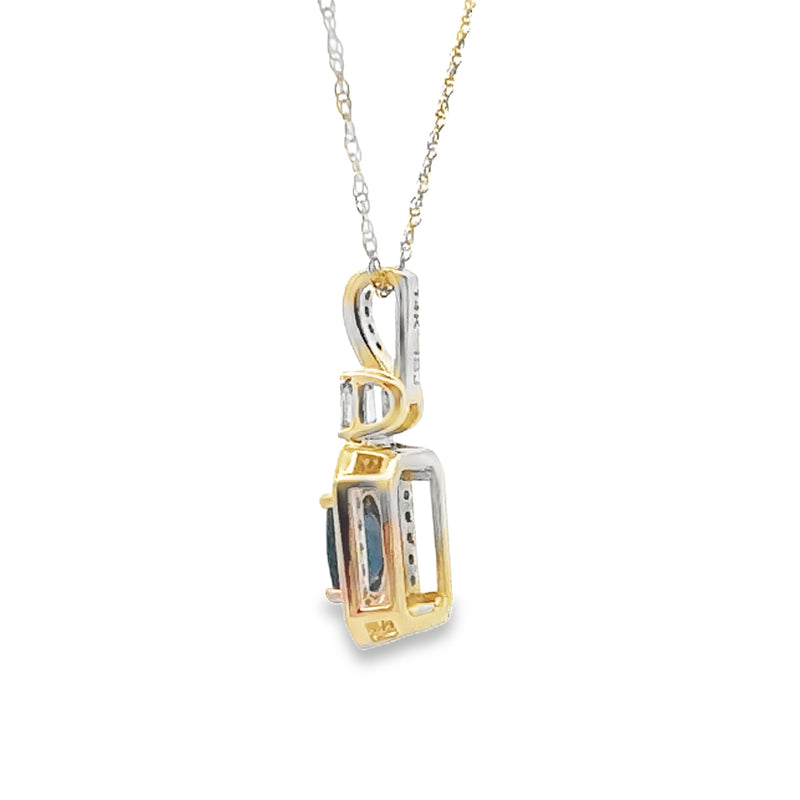 Bids.com Sapphire Diamond Fashion Pendants 14KT Yellow Gold Pendants