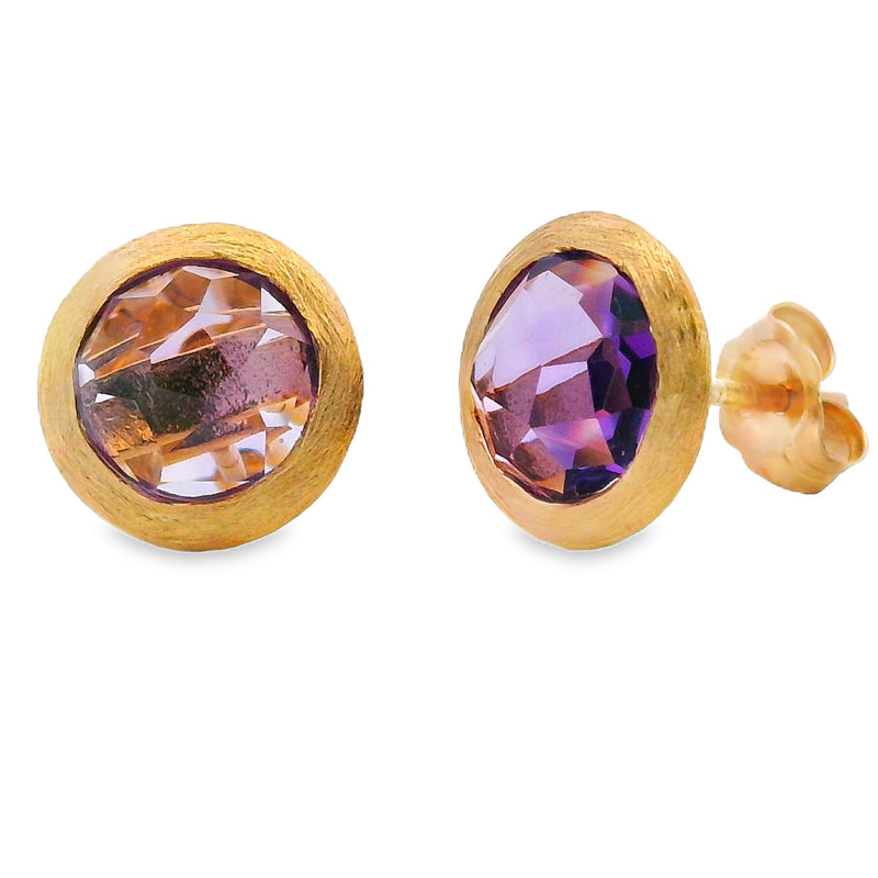 Bids.com 2.20ct Amethyst Earrings 14KT Yellow Gold Earrings