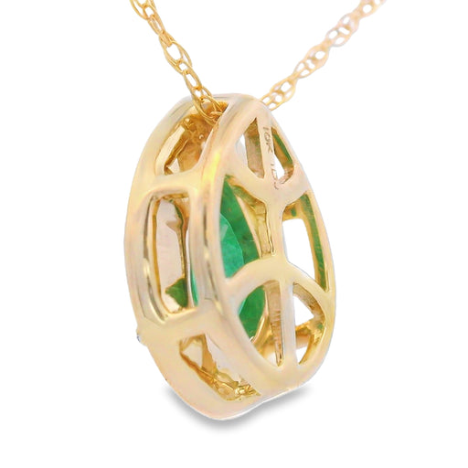 Bids.com .41ct Emerald Diamond Fashion Pendants 10KT Yellow Gold Pendants