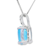 Bids.com Blue Topaz Diamond Fashion Pendants 10KT White Gold Pendants