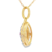 Bids.com .26ct Ruby Diamond Fashion Pendants 10KT Yellow Gold Pendants