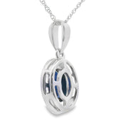 Bids.com .65ct Sapphire Diamond Fashion Pendants 10KT White Gold Pendants