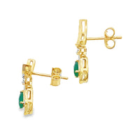 Bids.com Chalcedony Diamond Dangle Earrings 10KT Yellow Gold Earrings