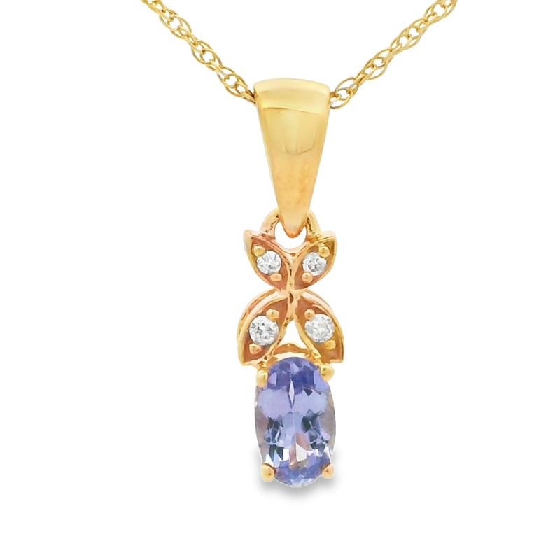 Bids.com Tanzanite Diamond Fashion Pendants 10KT Yellow Gold Pendants
