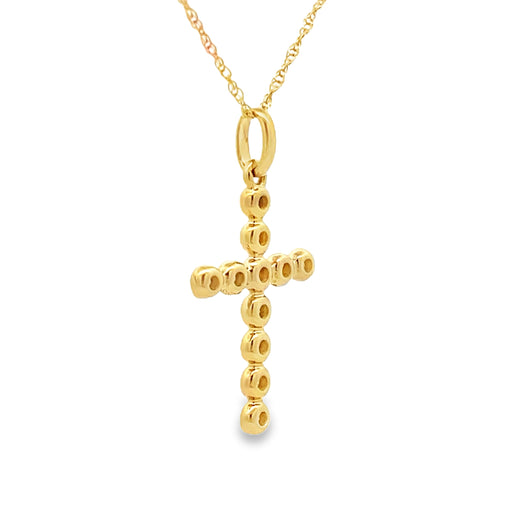 Bids.com .09ct Diamond Cross Religious Pendant 14KT Yellow Gold Pendants
