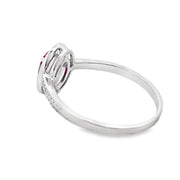 Bids.com .67ct Ruby Diamond Ring 10KT White Gold Rings
