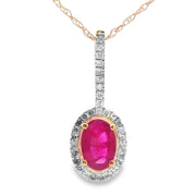 Bids.com .61ct Ruby Diamond Fashion Pendants 10KT Yellow Gold Pendants