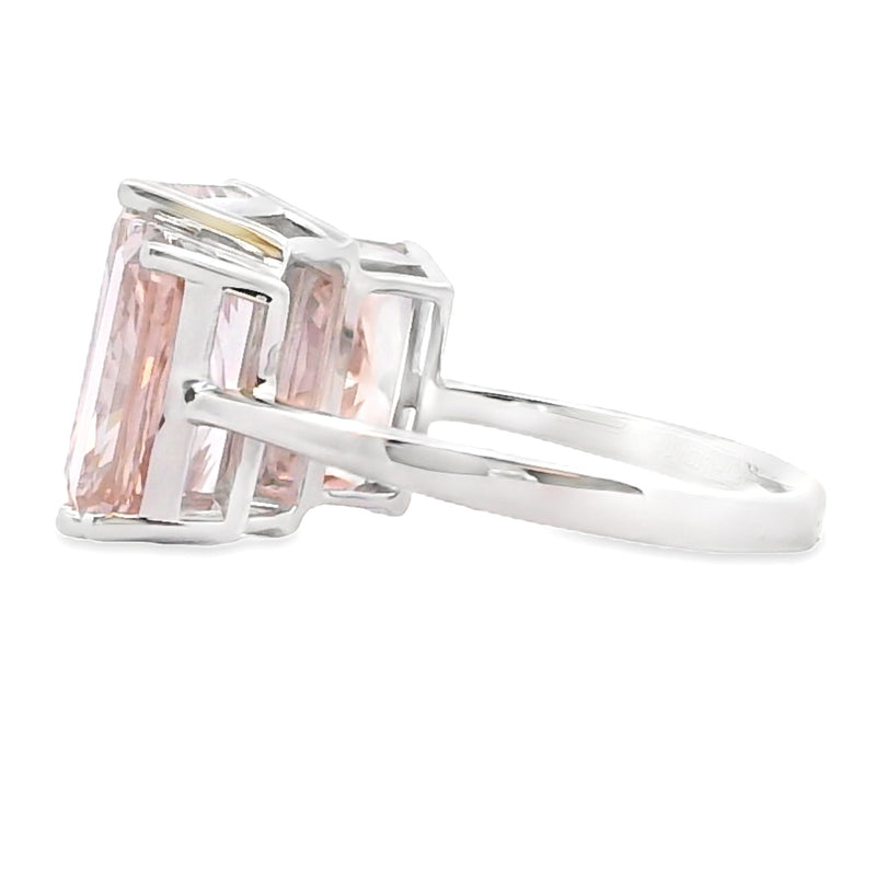 Bids.com 10.00ct Lab Grown Diamond 3 Stone Ring 14KT White Gold Rings