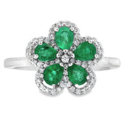 Bids.com 1.01ct Emerald Zircon Ring Sterling Silver Rings