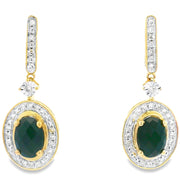 Bids.com 1.06ct Onyx Diamond Dangle Earrings 10KT Yellow Gold Earrings
