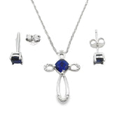 Bids.com Created Sapphire Jewelry sets Sterling Silver Jewelry Sets