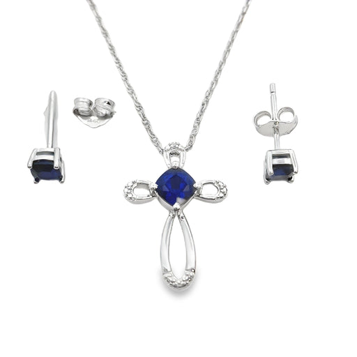 Bids.com Created Sapphire Jewelry sets Sterling Silver Jewelry Sets
