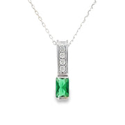 Bids.com .06ct Created Emerald Fashion Pendants 10KT White Gold Pendants