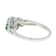Bids.com .84ct Emerald Diamond Ring 14KT White Gold Rings
