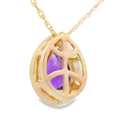 Bids.com Amethyst Diamond Fashion Pendants 10KT Yellow Gold Pendants