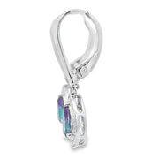 Bids.com Mystic Fire Topaz Dangle Earrings 10KT White Gold Earrings