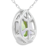 Bids.com .47ct Peridot Diamond Fashion Pendants 10KT White Gold Pendants