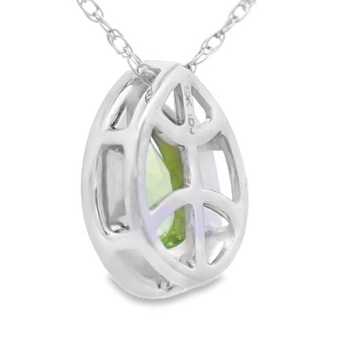 Bids.com .47ct Peridot Diamond Fashion Pendants 10KT White Gold Pendants