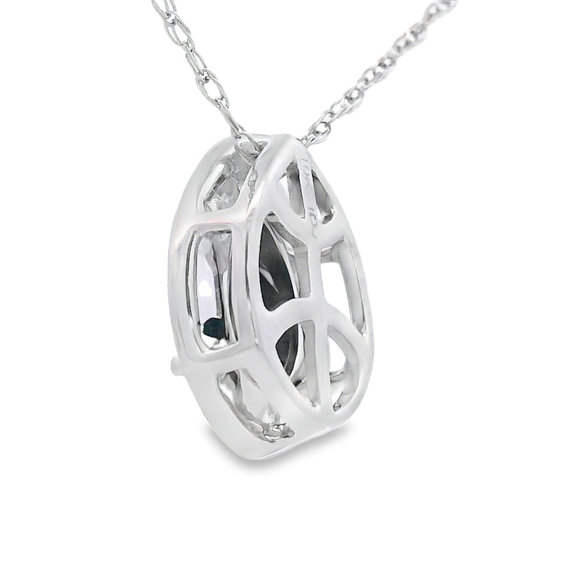 Bids.com .03ct Onyx Diamond Fashion Pendants 10KT White Gold Pendants
