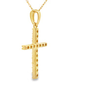 Bids.com .30ct Diamond Cross Religious Pendant 14KT Yellow Gold Pendants