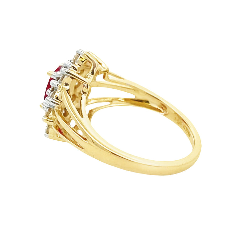 Bids.com 1.65ct Ruby Diamond Ring 14KT Yellow Gold Rings