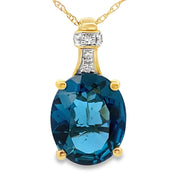 Bids.com London Blue Topaz Fashion Pendants 10KT Yellow Gold Pendants