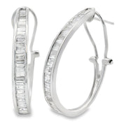 Bids.com 1.00ct Diamond Hoop Earrings 14KT White Gold Earrings