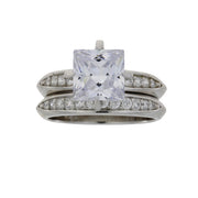 Bids.com Cubic Zirconium CZ SS Bridal Sterling Silver Rings