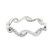 Bids.com .17ct Diamond Wedding Band Ring 14KT White Gold Rings