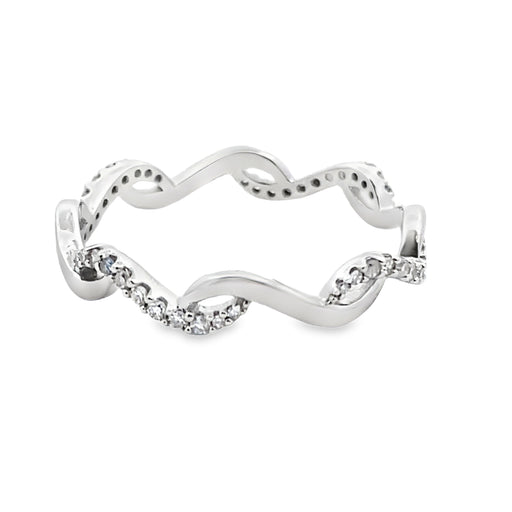 Bids.com .17ct Diamond Wedding Band Ring 14KT White Gold Rings