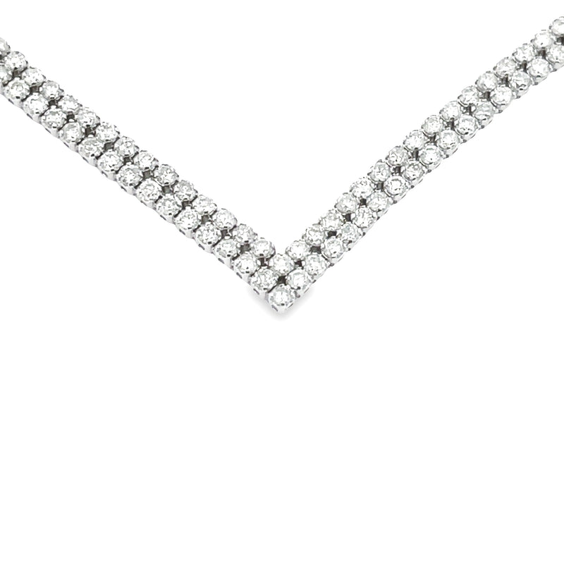 Bids.com 7.00ct Diamond Tennis Necklace 14KT White Gold Pendants