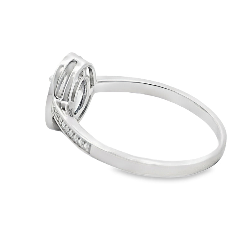 Bids.com .67ct Sapphire Diamond Ring 10KT White Gold Rings